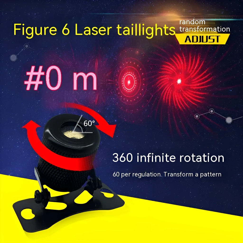 Aluminium vehicle laser fog lamp with adjustable mounting bracket and red laser projection