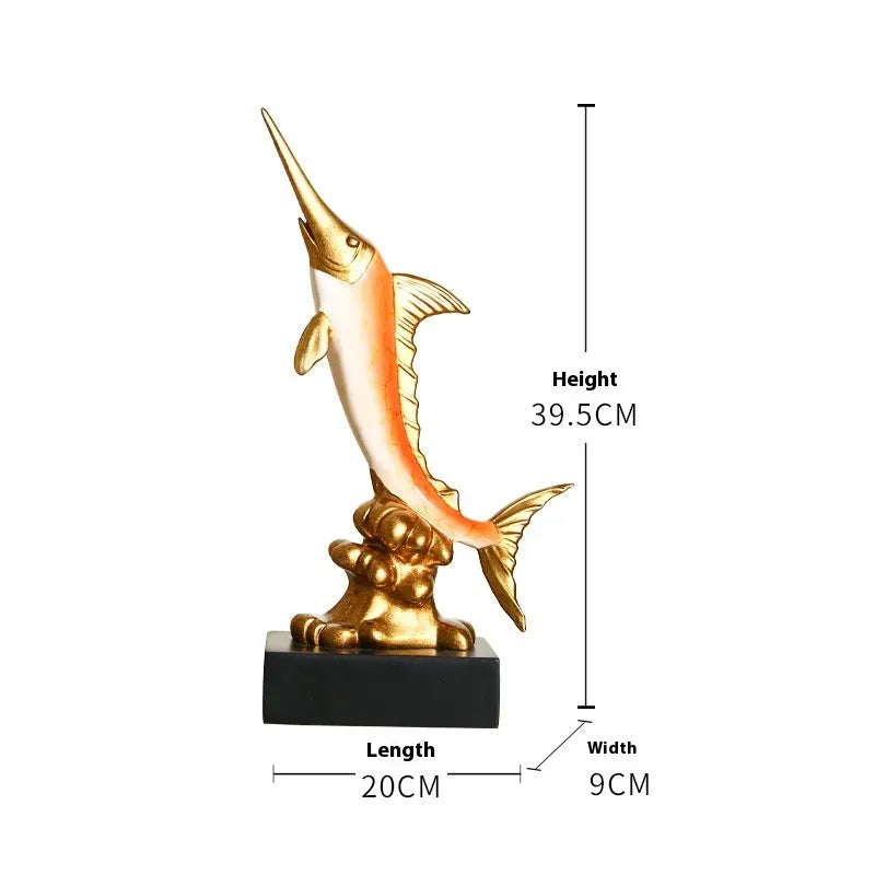 European Swordfish wall decoration in resin and plastic available in four colours.