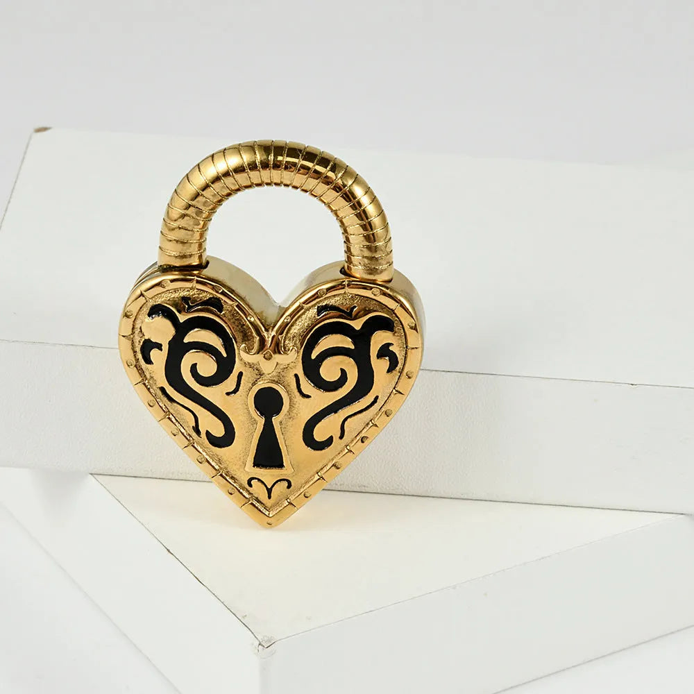 Women's heart-shaped stainless steel earrings with gold or steel electroplated colour finishes