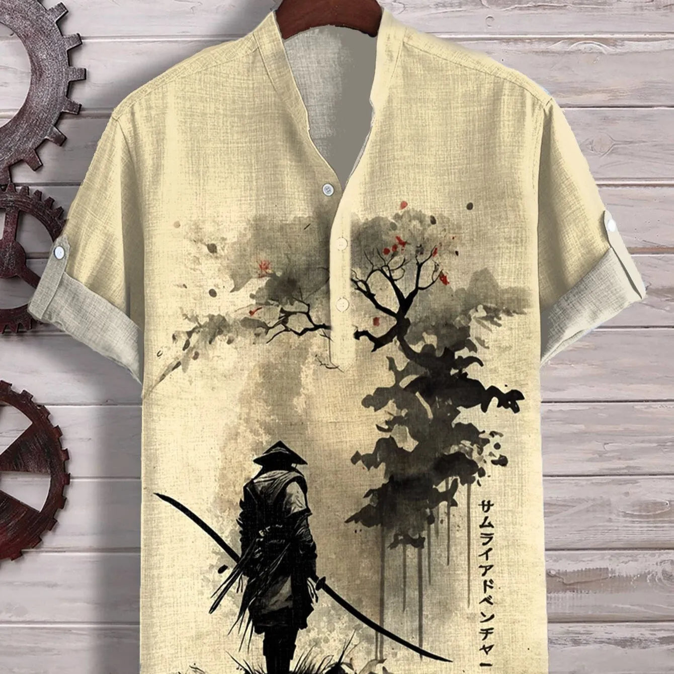 Short sleeve casual shirt with a 3D digital animal pattern print, available in various colours and sizes.