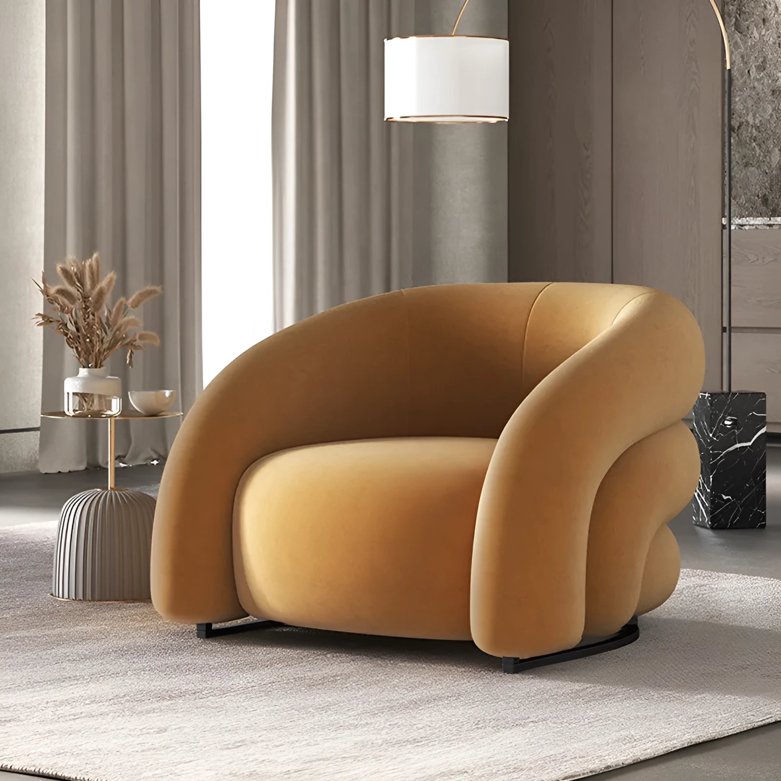 Nordic lazy sofa with solid wood frame, removable cover in thick cashmere fabric, modern design for lounge