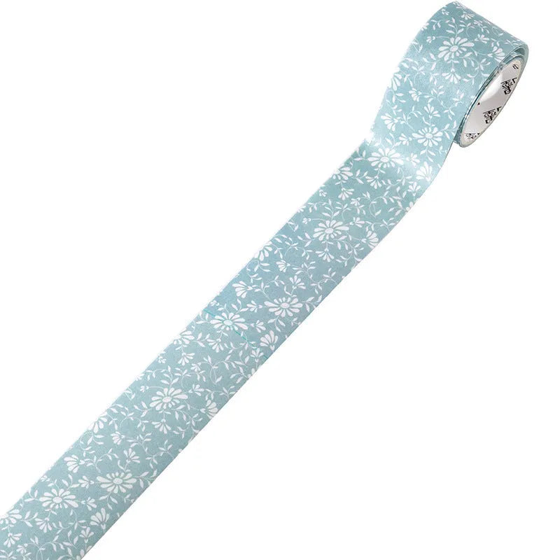 Roll of vintage style floral watercolour decorative tape on a Japanese paper base.