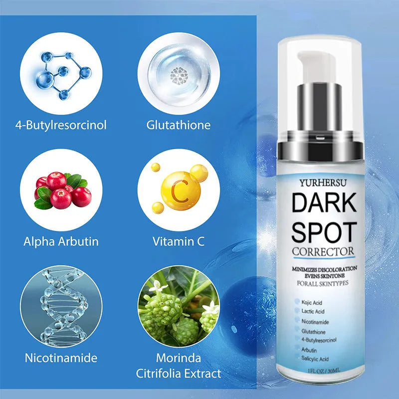 Bottle of spot lightening facial essence for brightening and moisturising all skin types.