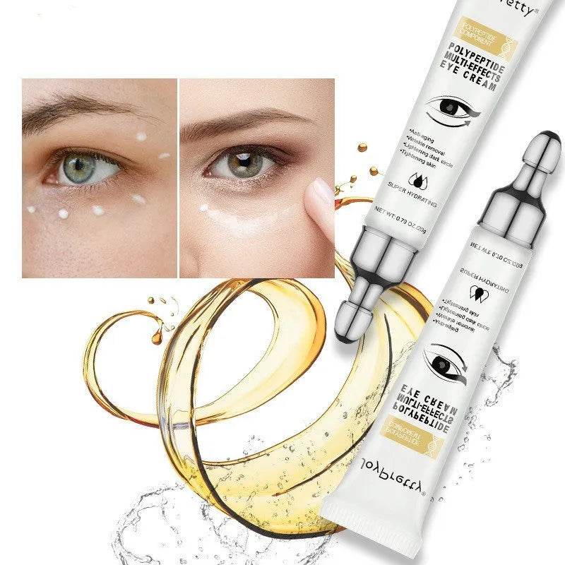 Jar of 20g anti-dark circle eye cream with peptides for reducing puffiness.