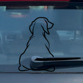 Black and white cartoon dog car window sticker with wiper-style tail for vehicle rear glass decoration
