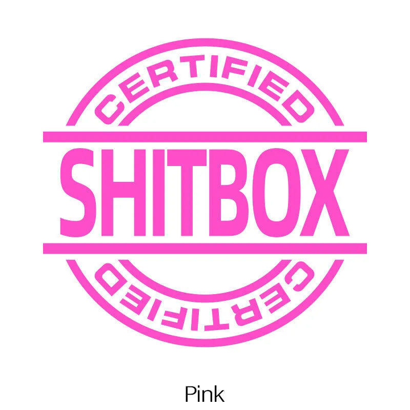 13 by 12 centimetre vinyl car sticker available in ten colour variations including glitter options
