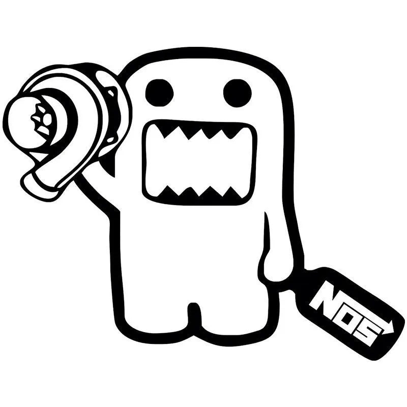 Creative cartoon cute funny automobile sticker PVC material 15x12cm black and white options