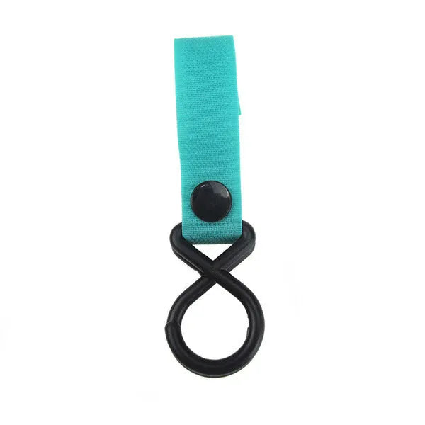 Nylon Velcro luggage hook in multiple colours on white background with OPP packaging