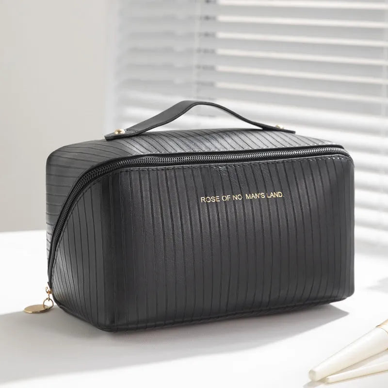 Vertical pattern pillow makeup bag cubic shape 22.5cm travel organiser in multiple colours