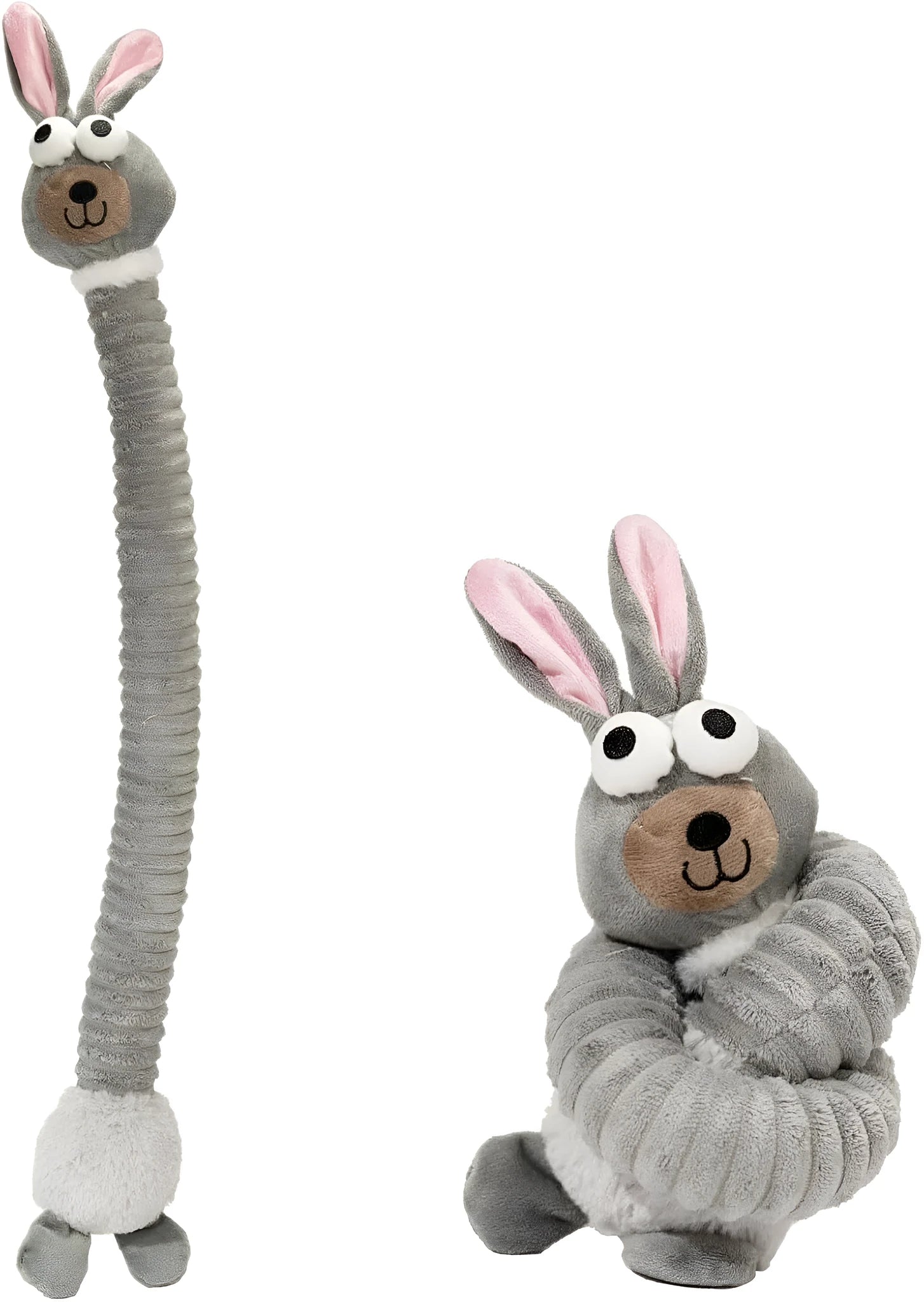Brown plush dog toy with squeaker and crinkle sounds for small medium large dogs