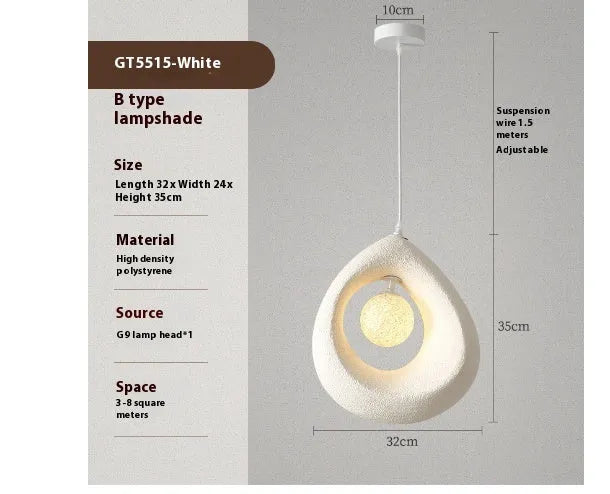 Retro restaurant bar chandelier with milky white 32x35cm lampshade hanging from ceiling