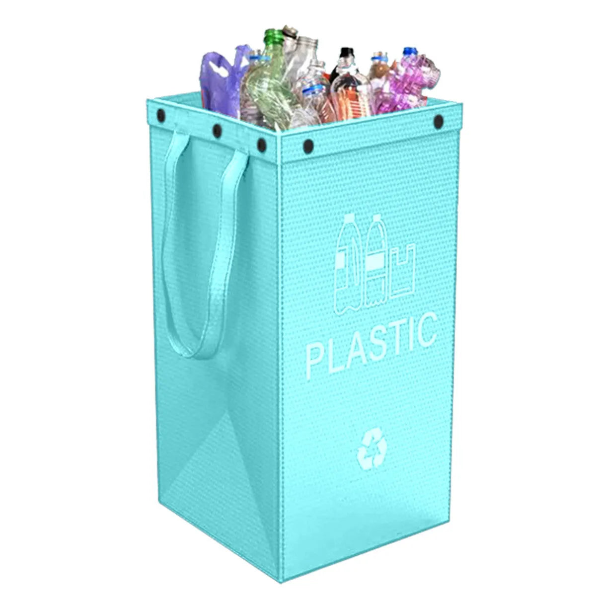 Blue 40L reusable PP waste sorting bag, 30cm wide by 50cm tall, standing upright.