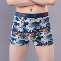 Men's breathable cotton boxer briefs with floral pattern and U-shaped design, shown in size 3XL to 10XL.