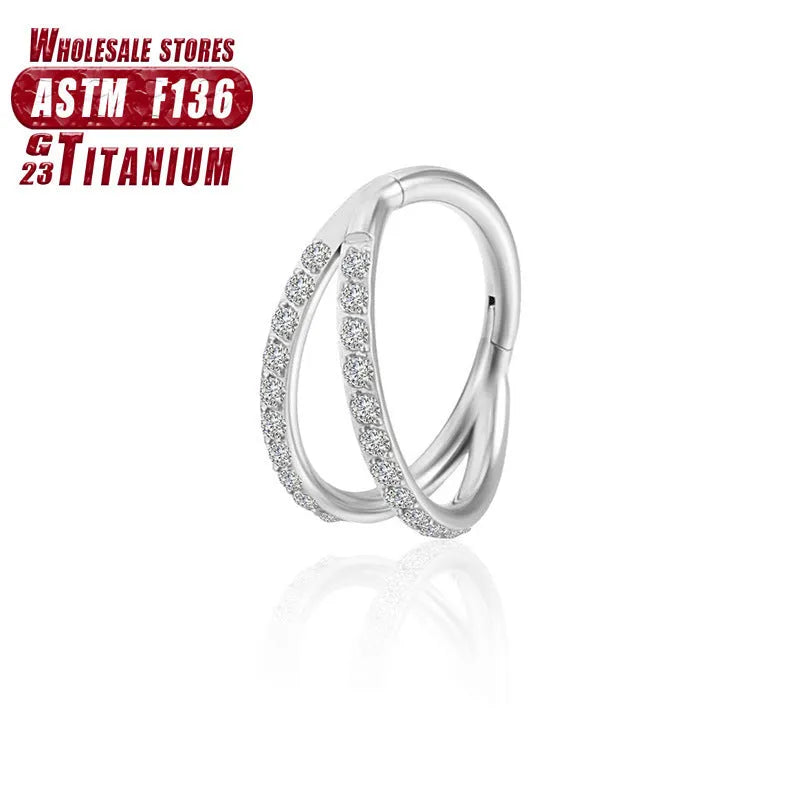 Titanium alloy nose ring body jewellery in silver, gold, black, rose gold and colourful finishes