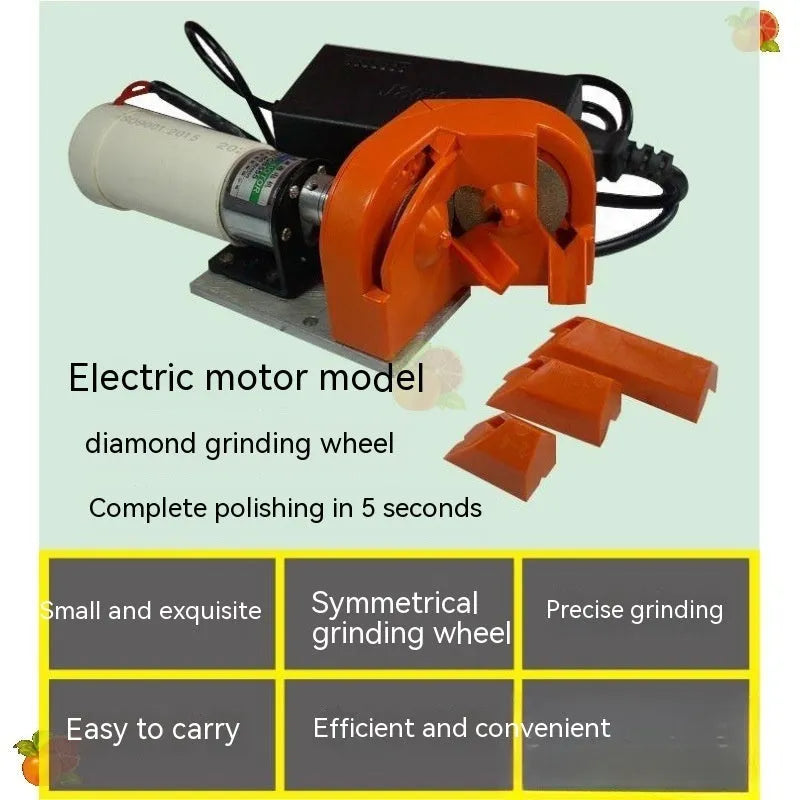 Universal portable grinding sander tool with orange and black replacement wheels