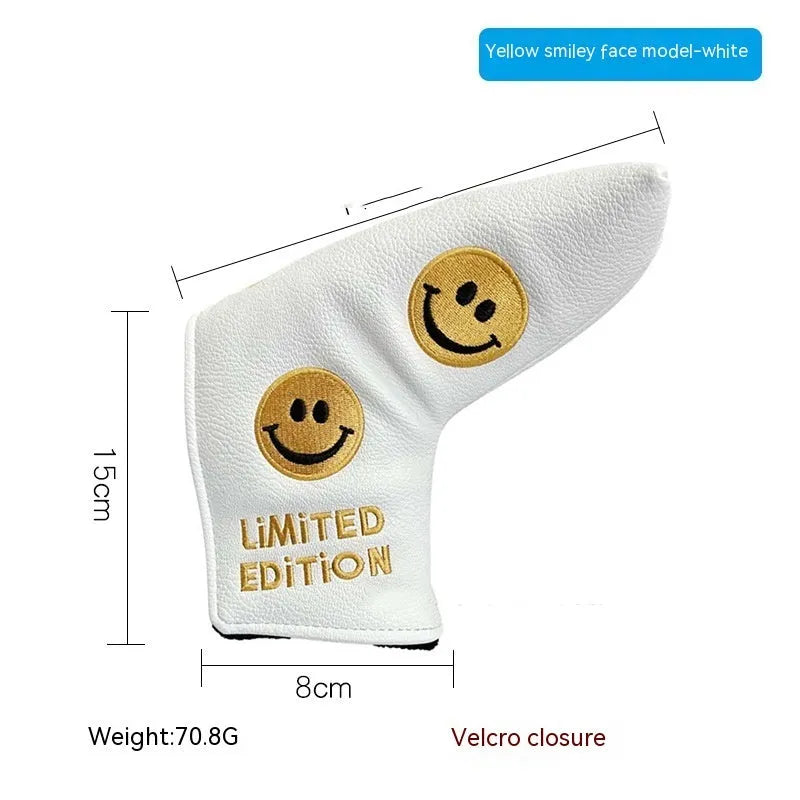 Golf putter sleeve cover in a novelty design, showing fleece lining and waterproof PU fabric.