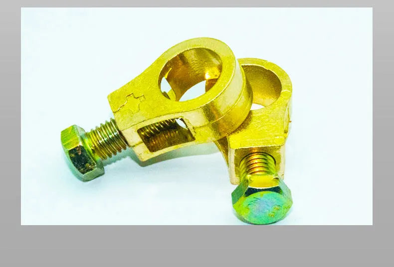 Pure copper automotive battery clamp with hinged design