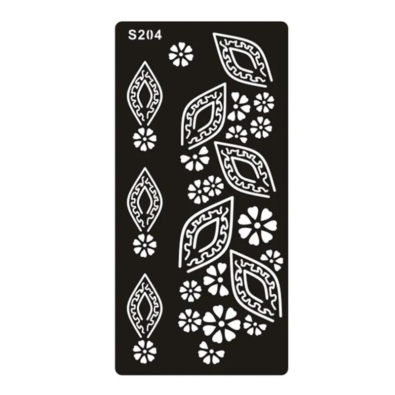 Hollow tattoo template sticker with geometric Southeast Asia style design on water transfer paper