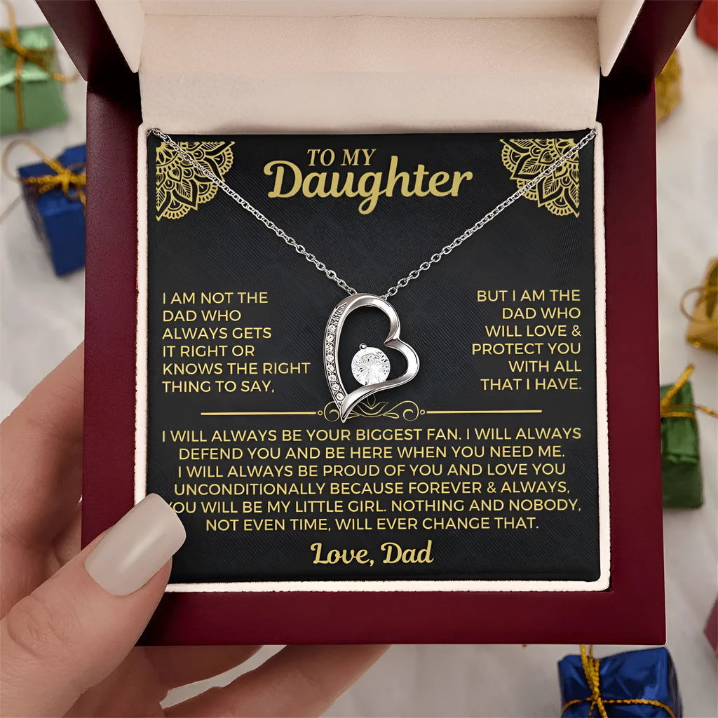 Hollow heart pendant necklace in gold or silver finish with gift packaging