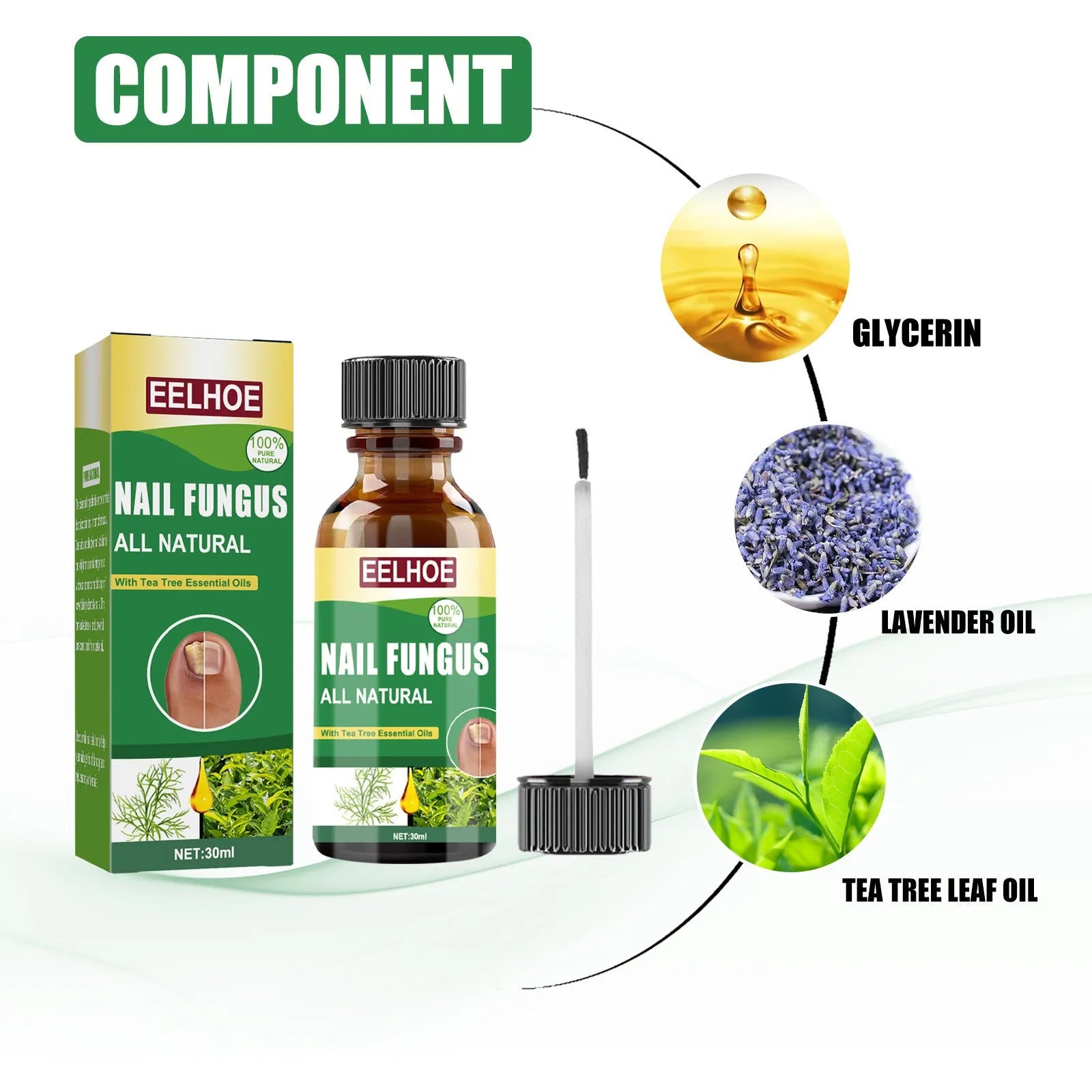 30ml tea tree oil foot and nail care repair fluid bottle