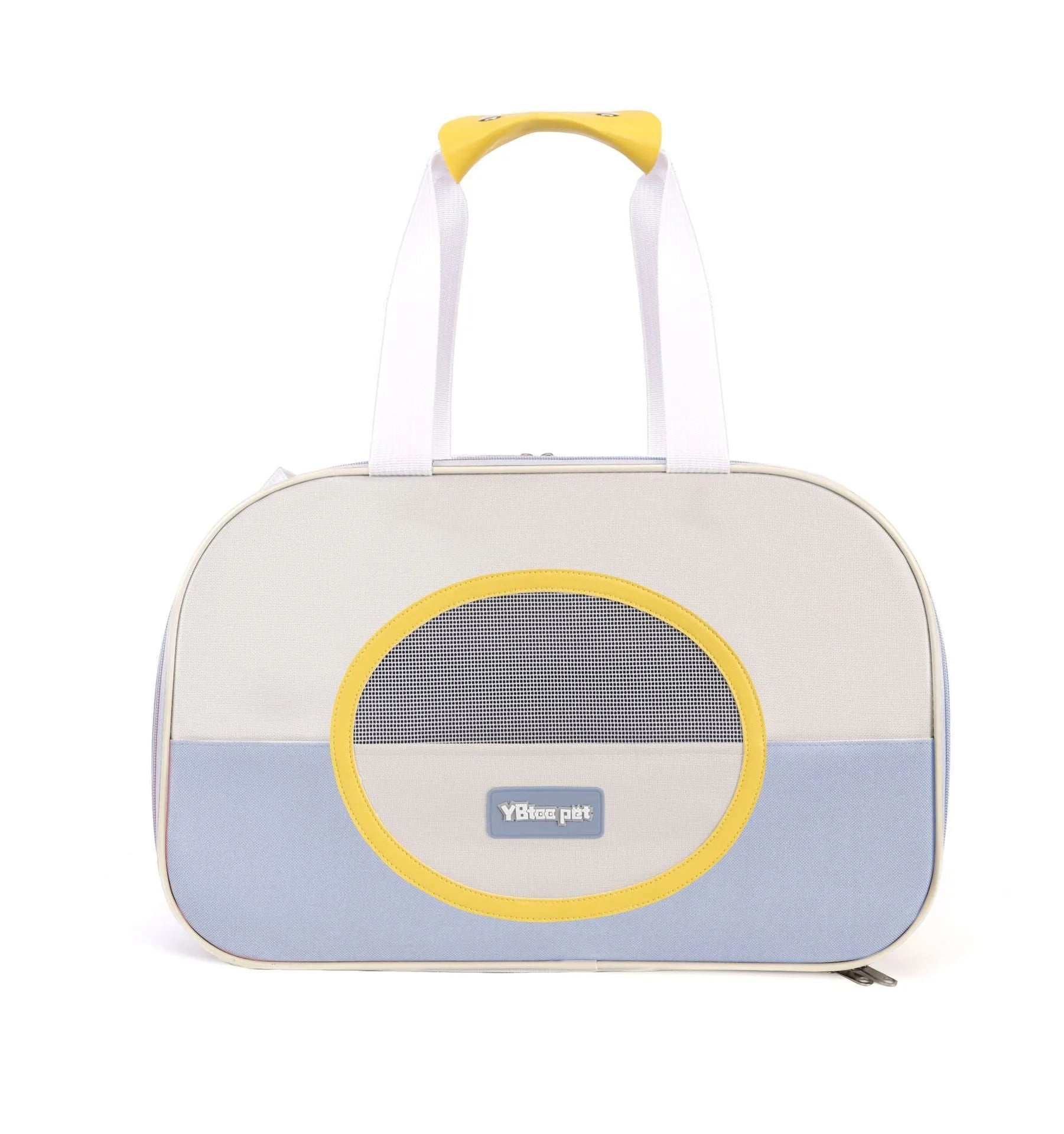 Foldable outdoor cat backpack in blue colour with breathable Oxford cloth construction and 15 kg capacity