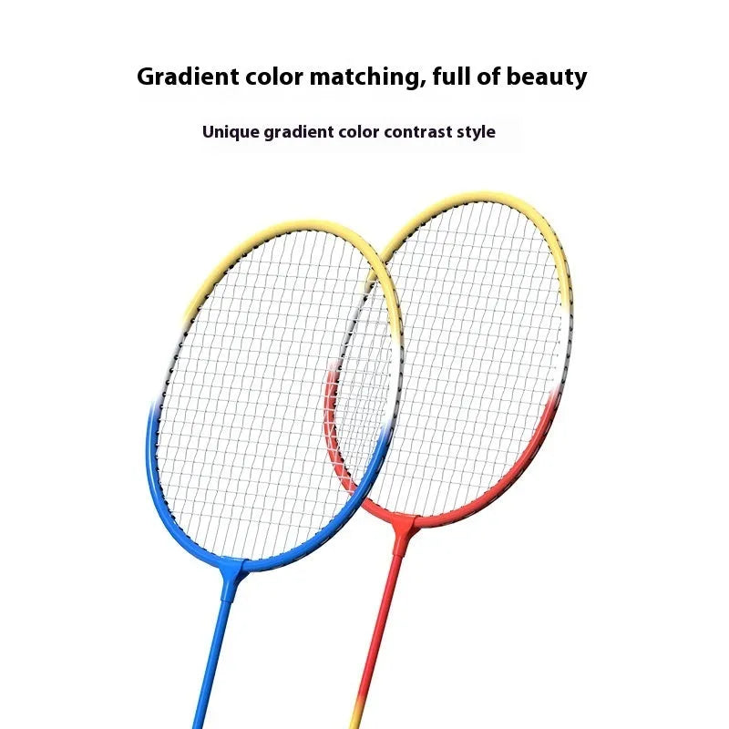 Blue and red ultra-light alloy badminton rackets pair with split design