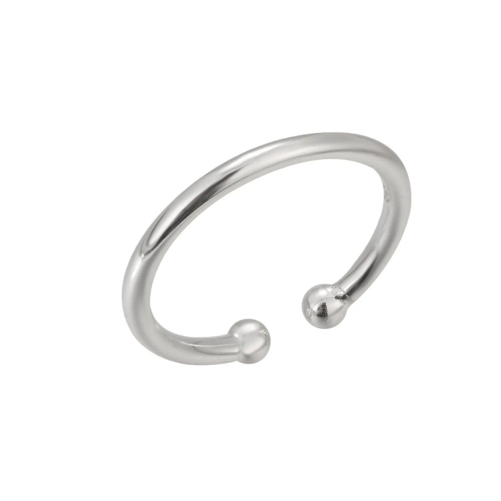 925 sterling silver simple toe ring for women with white gold finish F031 adjustable opening