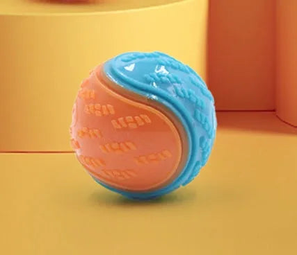 TPR rubber dog training ball in luminous colours with 6.5cm diameter for dental care
