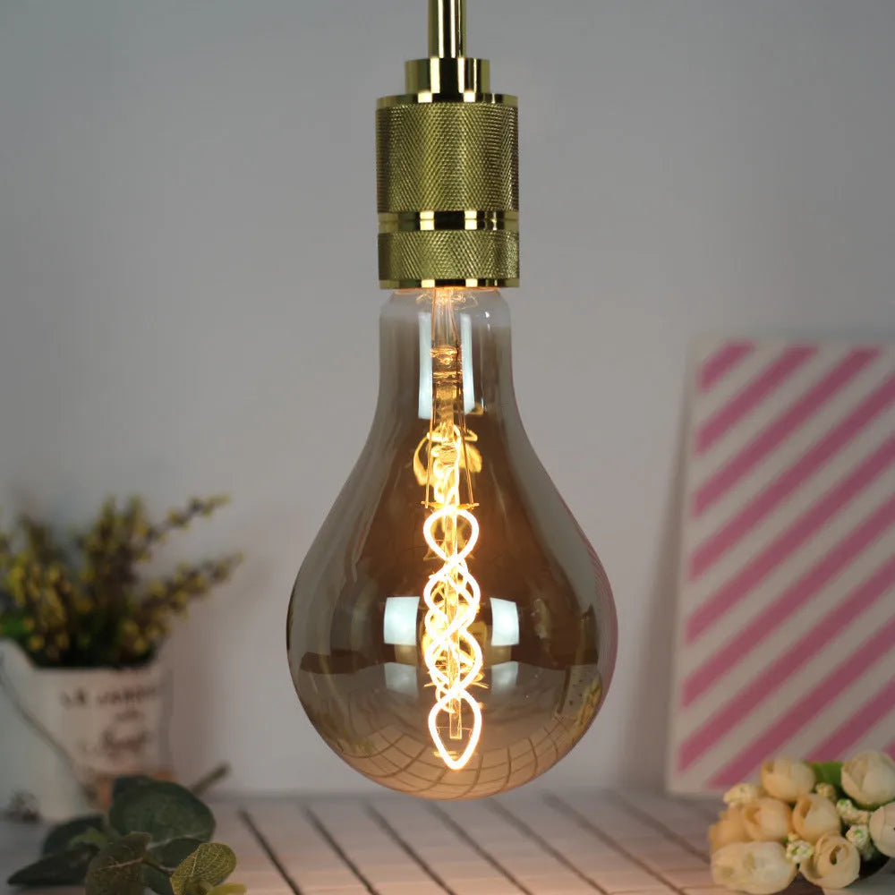 Double helix golden LED soft light strip measuring 110x200mm with decorative spiral design