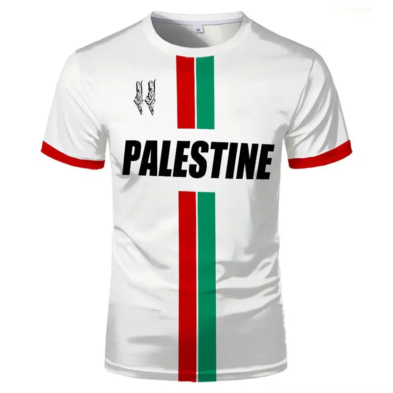 Men's black 3D printed football pattern t-shirt with short sleeves and street fashion styling