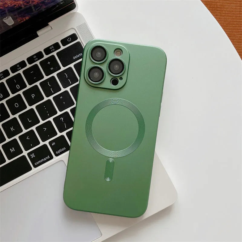 Aluminium alloy frame protective iPhone case with magnetic suction feature in multiple colour options