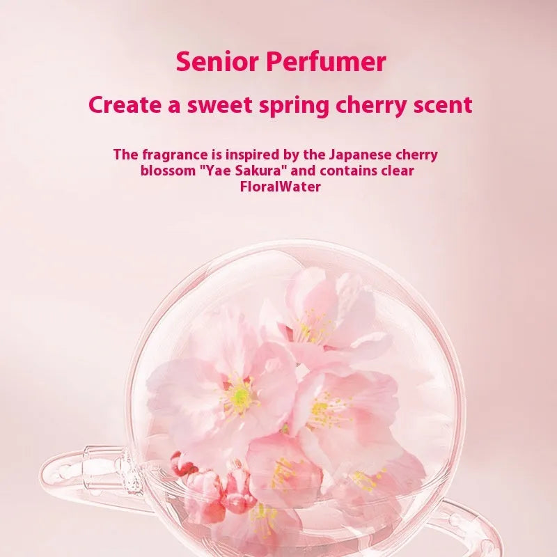 Sakura cherry blossom shampoo, hair mask conditioner and shower gel set, three 500ml bottles.