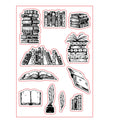 White silicone stamp with pattern design measuring 11x16 cm with transparent adhesive backing