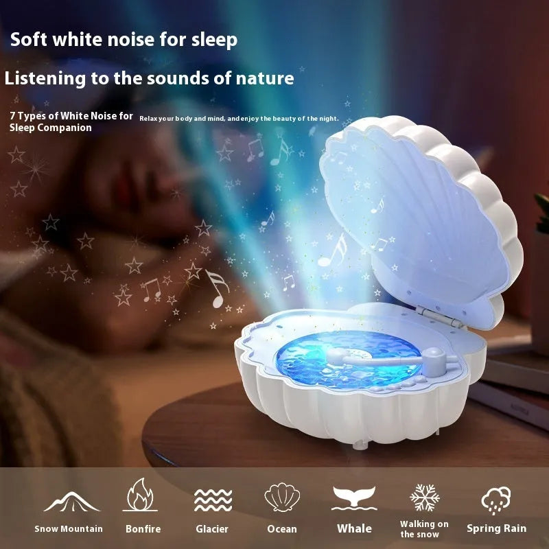 Retro vinyl record player shell lamp with LED lighting in blue colour option