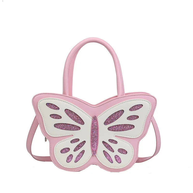 Small square PU leather crossbody bag with contrast trim in black, blue, pink, or white
