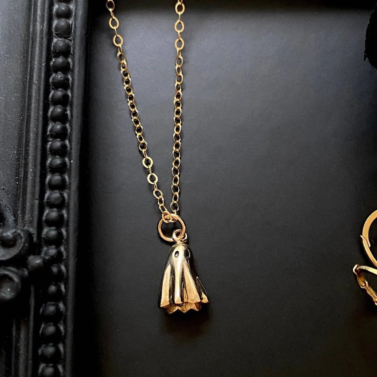 Ghost pendant necklace with stainless steel chain and titanium steel pendant in three chain style options