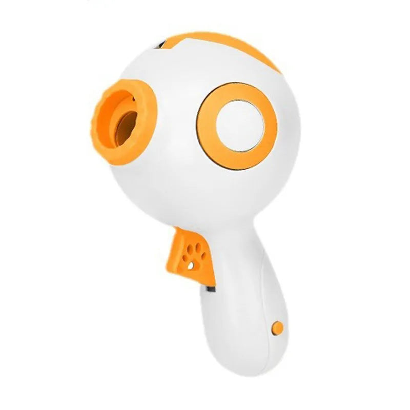 Green dog treat launcher and slow feeder toy for interactive pet training