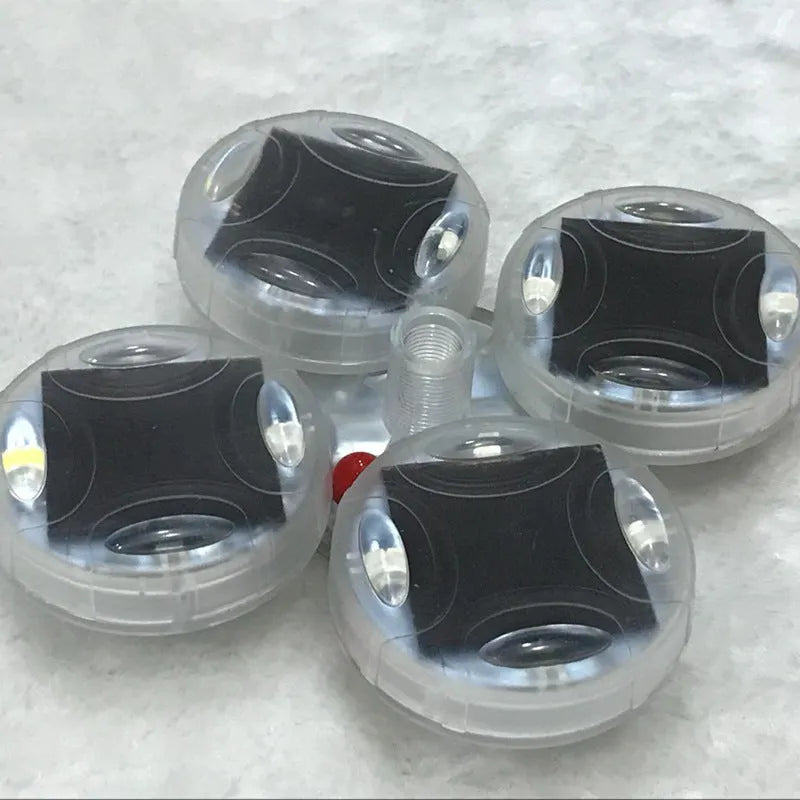 Solar-powered colourful LED hub decorative lights for vehicle installation with 15 flash modes