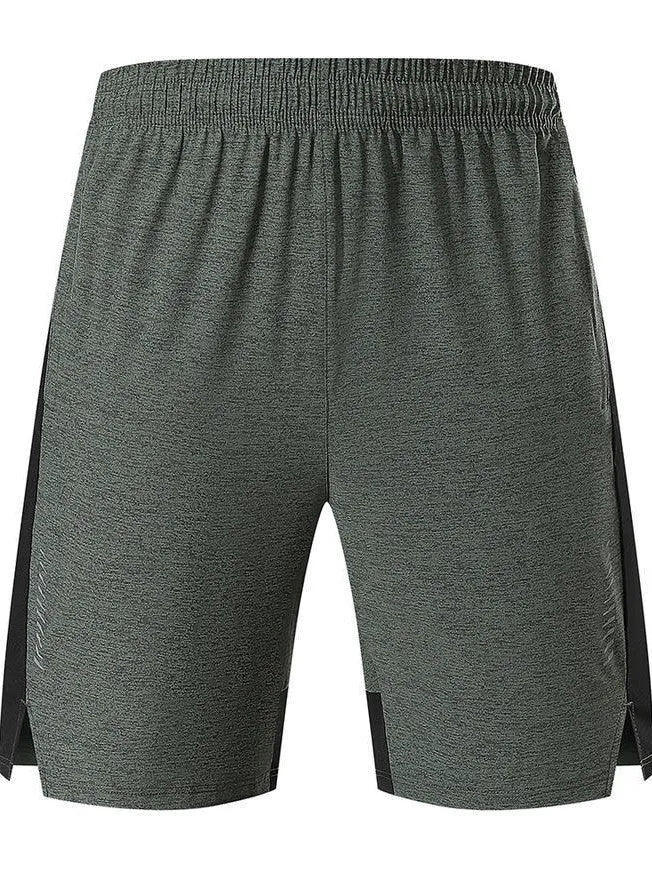 Men's forest green five-point spandex shorts with mid-waist design