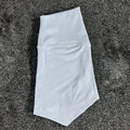 Women's high-waist yoga shorts in nylon fabric for running, sports, and cycling activities