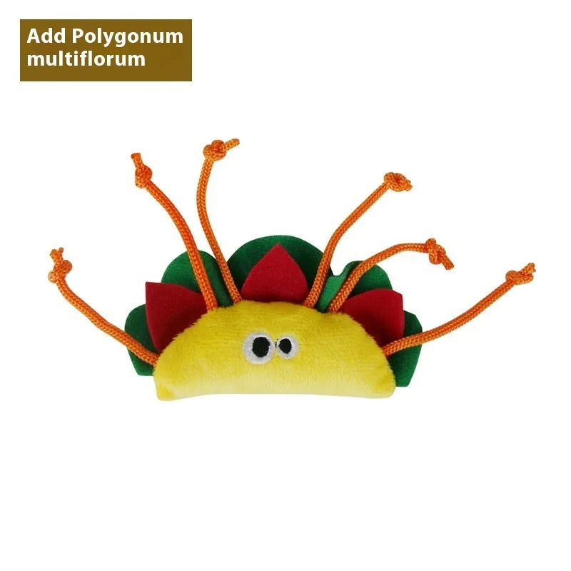 Polygonum multiflorum wood cat toy with catnip in food shapes like burrito and pineapple