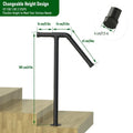 Black American style metal ladder support bracket for staircase repair.