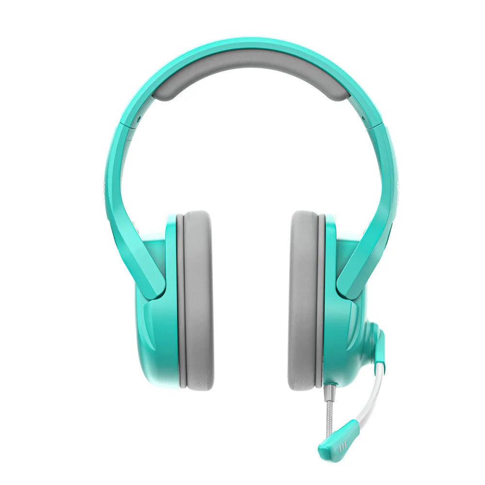 MH86 black and white wired esports gaming headset with large ear cups and a 2 metre cable