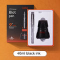 Student automatic suction pen set with ink feeder showing 0.38mm and 0.5mm pen head options