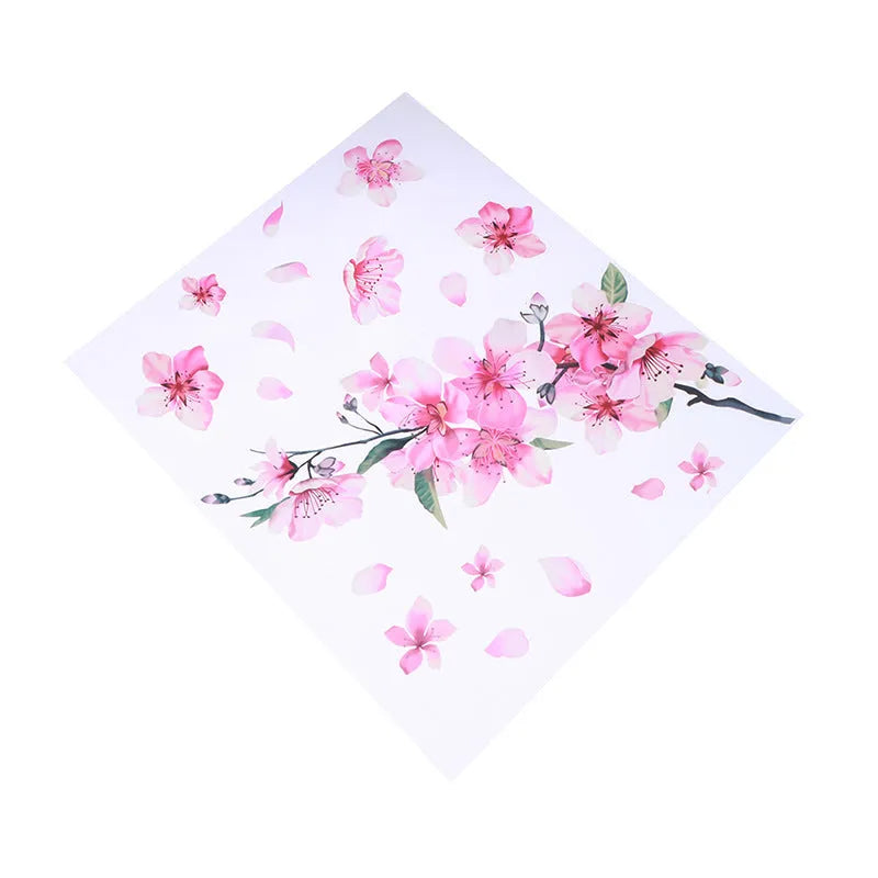 Cherry blossom flower car stickers in two different sizes on transparent background