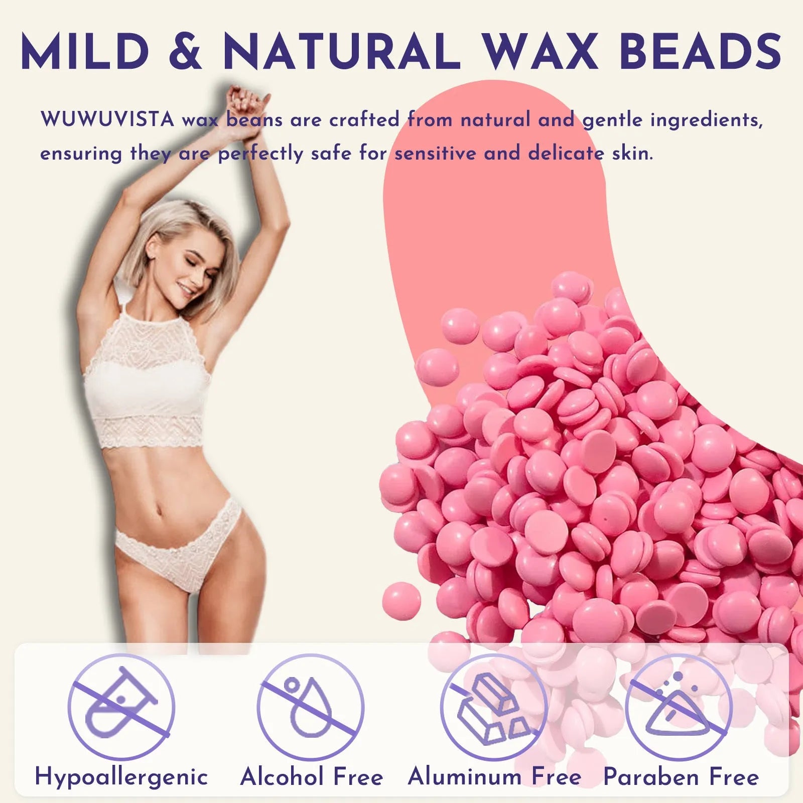 Waxing gift set with wax warmer, wax beads, facial and body sticks, aftercare products