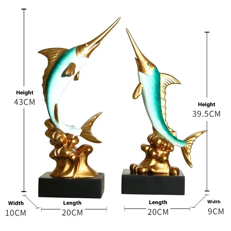 European Swordfish wall decoration in resin and plastic available in four colours.