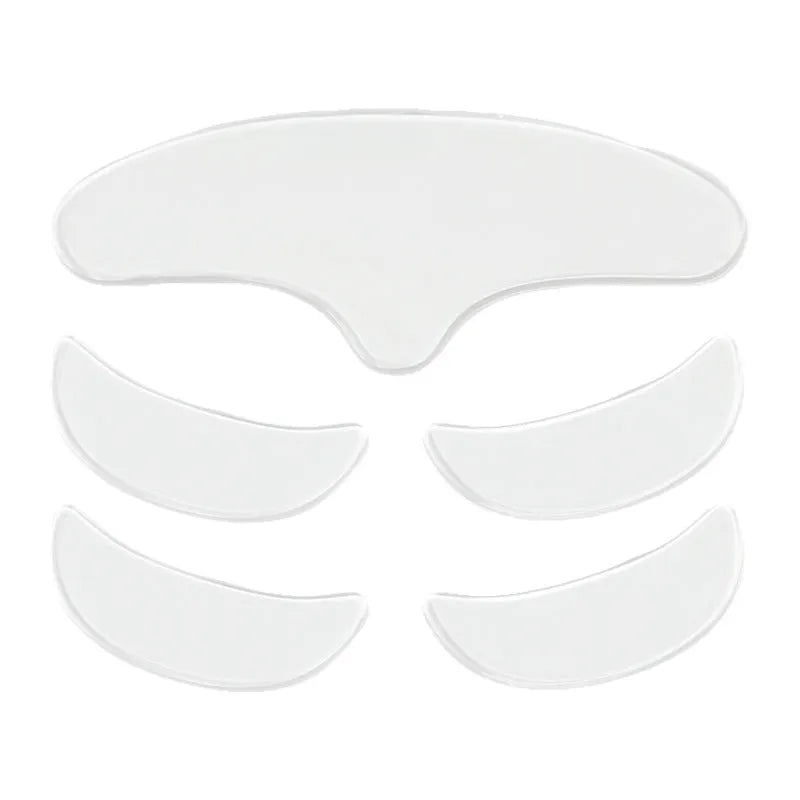 Five silicone anti-wrinkle face pasters arranged with total package weight of 26.8g