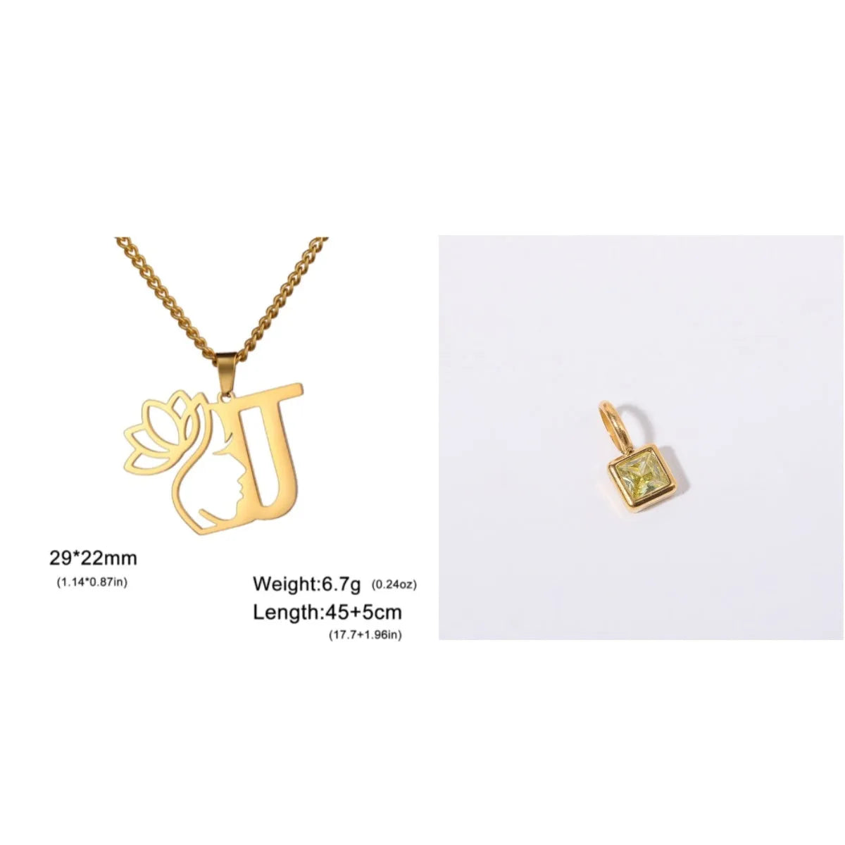 Gold and silver stainless steel fashion necklaces with a cross chain design and matching pendants.