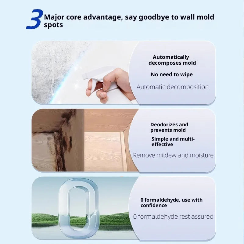 Wall odor canceller spray 240ml with nozzle on painted white wall